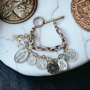 RARE! ❤️ Vintage Lucky Religious Charm Bracelet